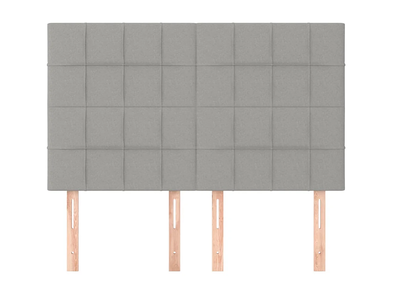 Cabeceira de cama 4 peças tecido 72x5x78/88 cm cinzento-claro