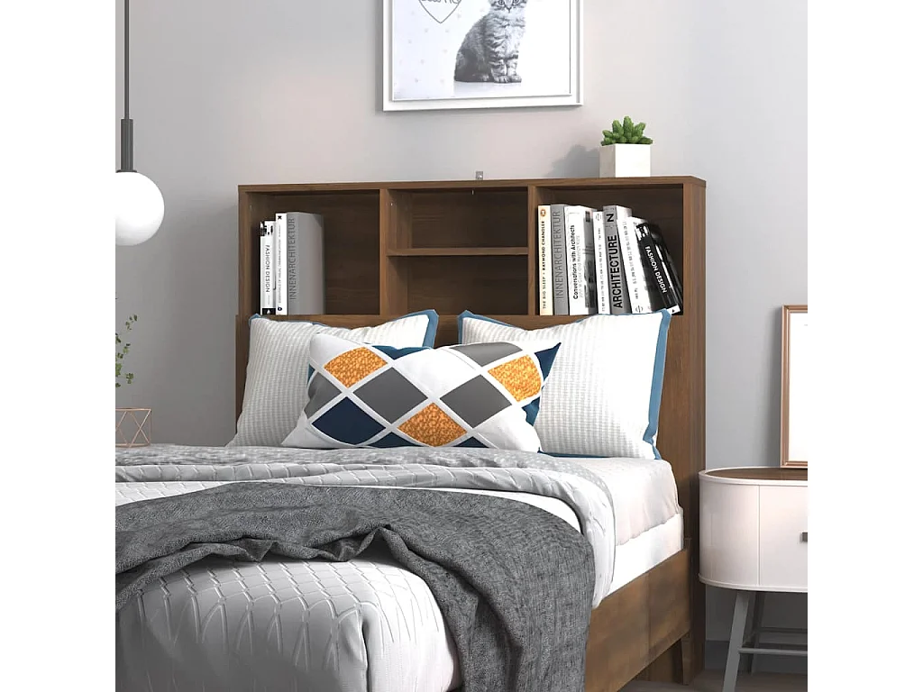 Mueble cabecero marrón roble 100x19x103,5 cm