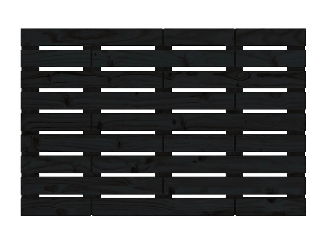 Tête de lit murale Noir 96x3x63 cm Bois massif de pin