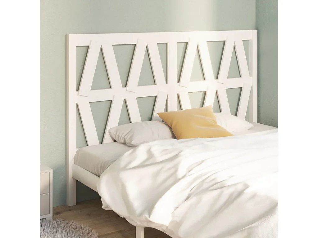 Cabecero de cama madera maciza de pino blanco 126x4x100 cm