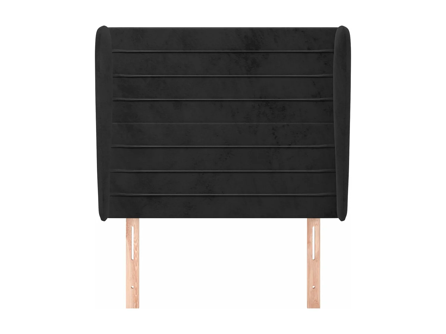 Cabecero con orejas de terciopelo negro 93x23x118/128 cm