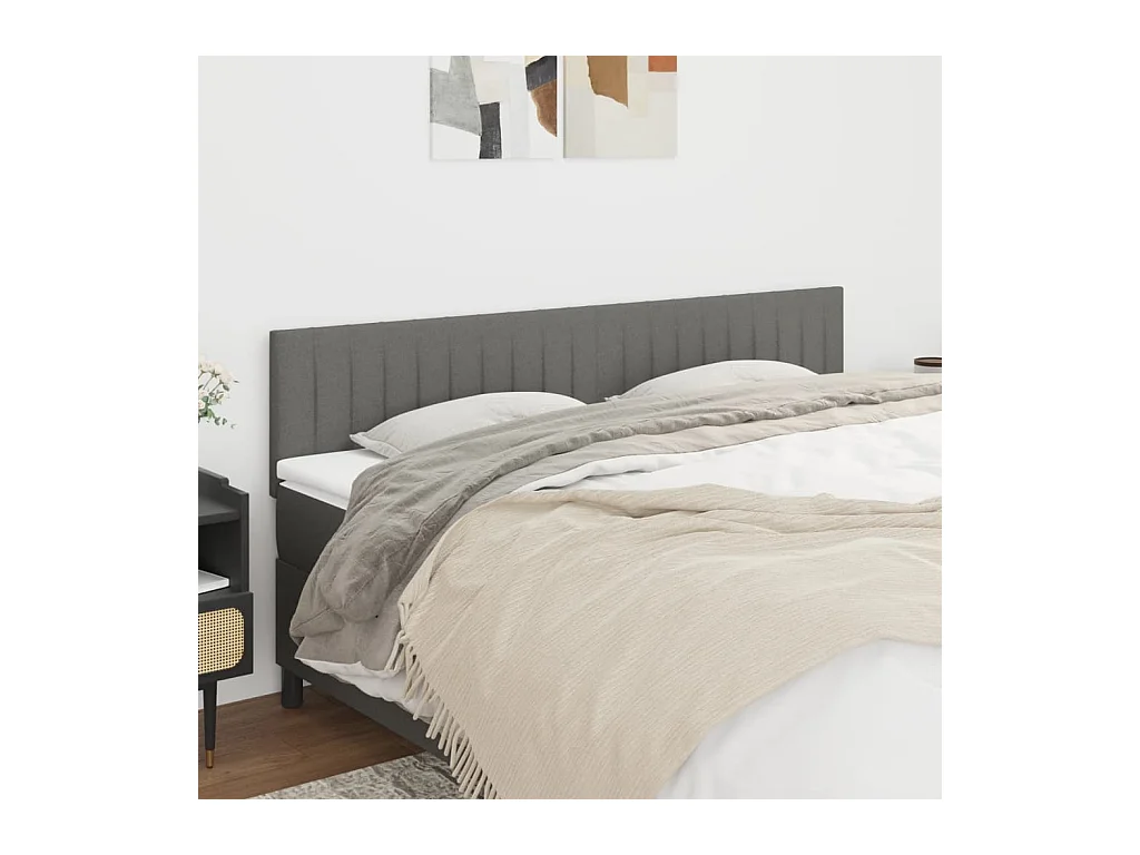 Tête de lit 2 pièces Gris foncé 90x5x78/88 cm Tissu