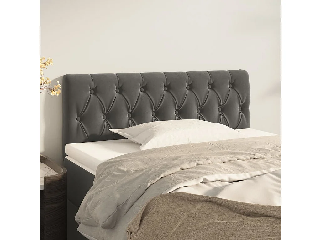 Tête de lit Gris foncé 100x7x78/88 cm Velours