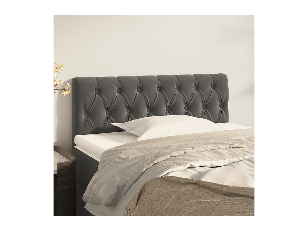 Tête de lit Gris foncé 100x7x78/88 cm Velours