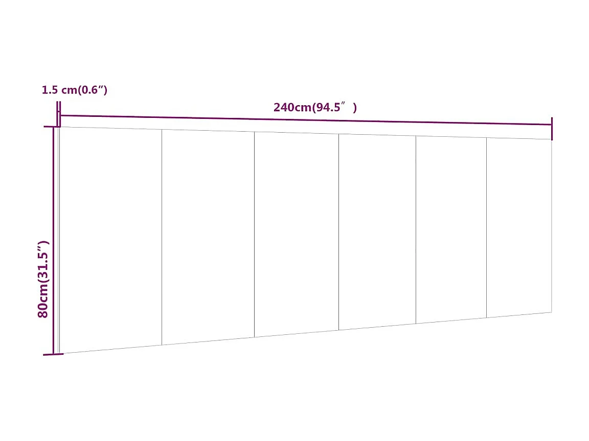 Tête de lit murale Sonoma gris 240x1,5x80 cm Bois d'ingénierie