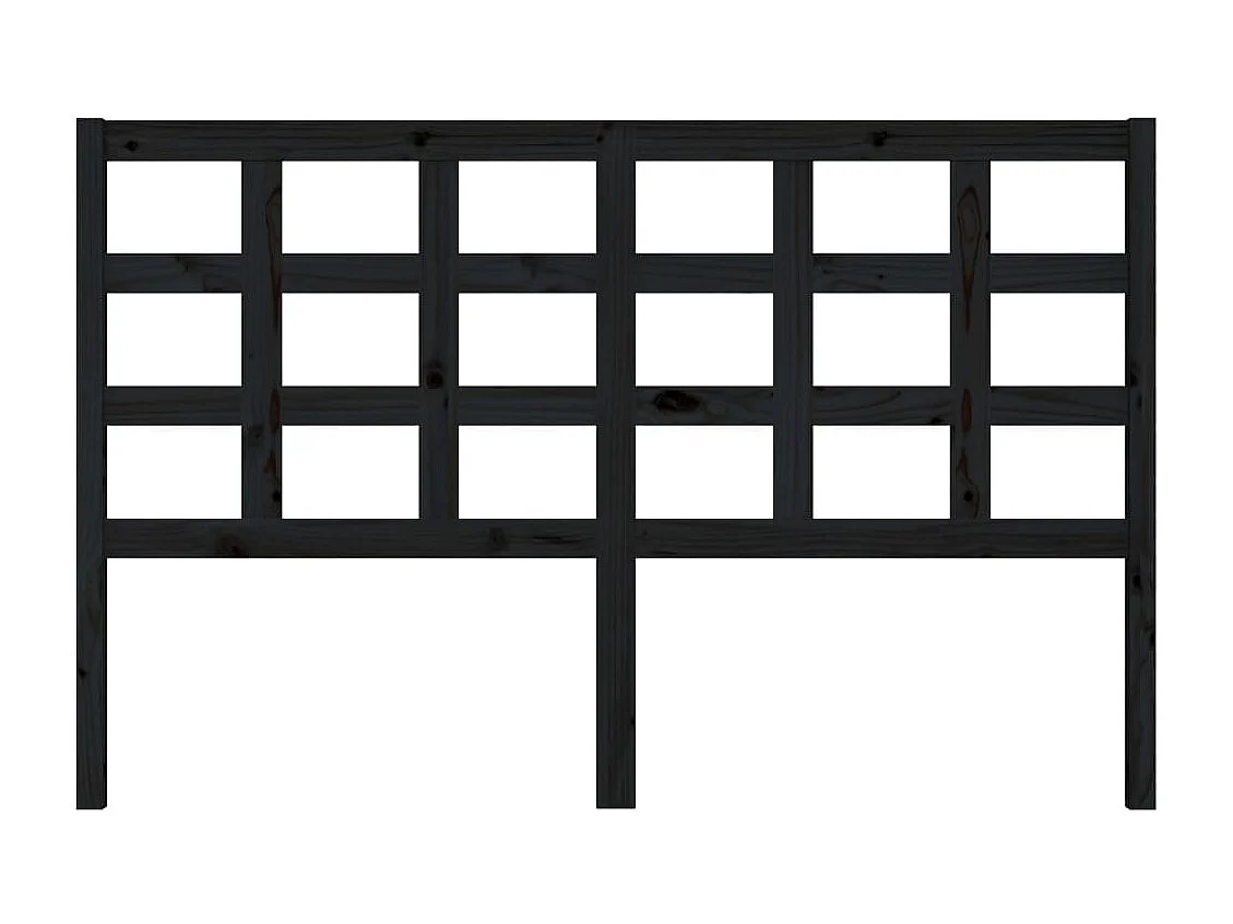 Tête de lit Noir 156x4x100 cm Bois massif de pin