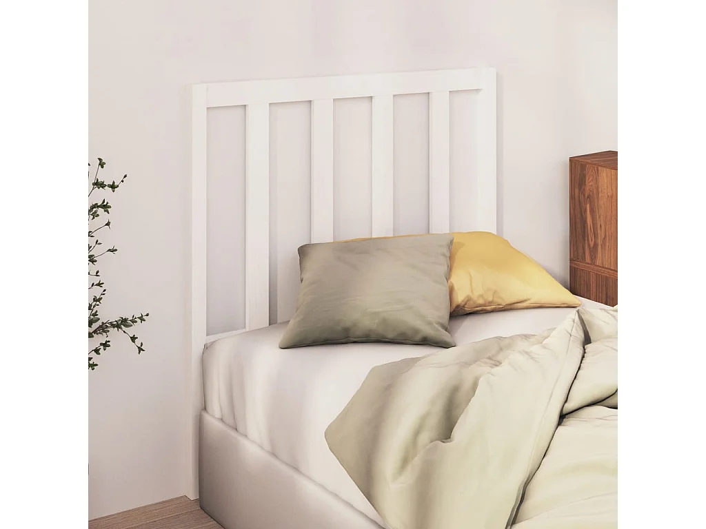 Cabeceira de cama 81x4x100 cm pinho maciço branco