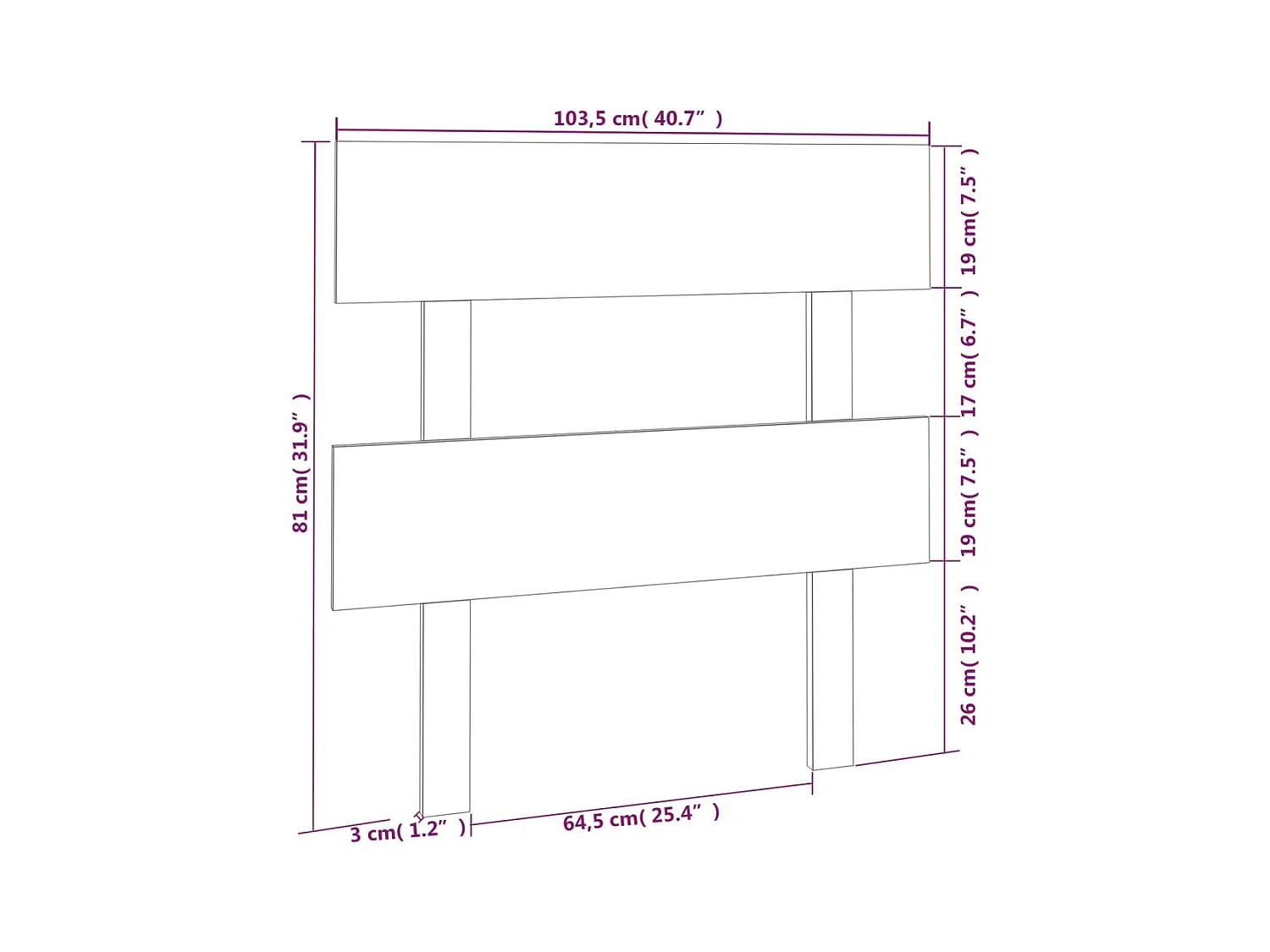 Tête de lit Blanc 103,5x3x81 cm Bois massif de pin