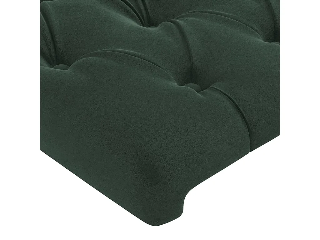 Cabeceira de cama c/ abas veludo 163x23x78/88cm verde-escuro