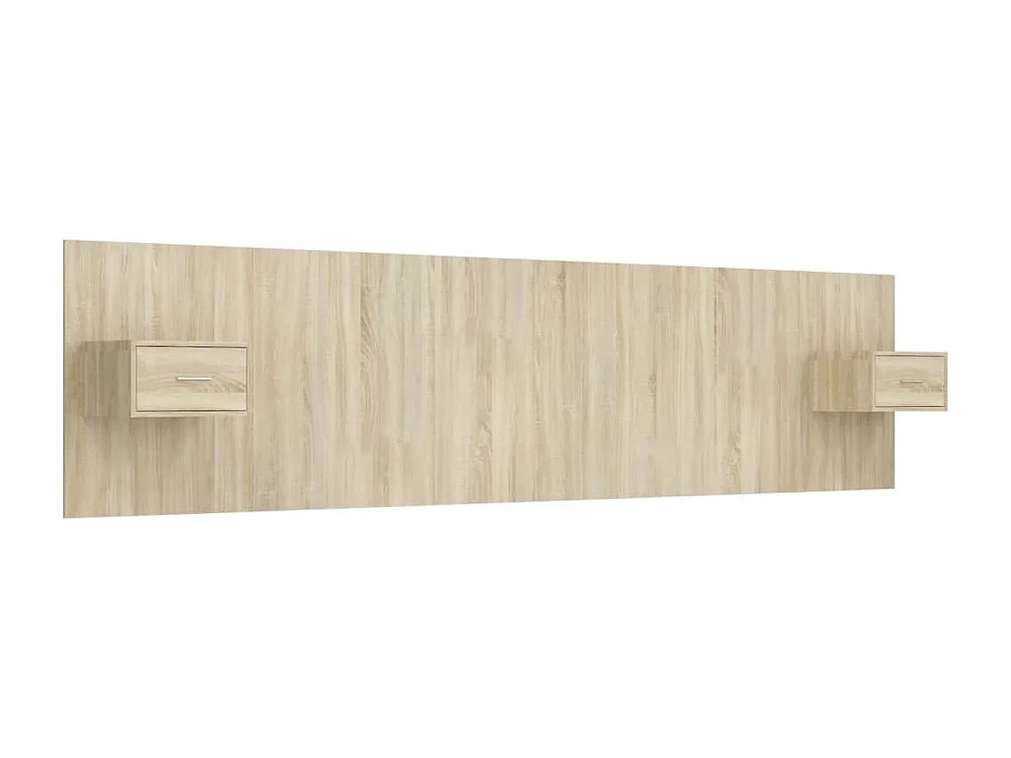 Hoofdbord met kastjes bewerkt hout sonoma eikenkleurig
