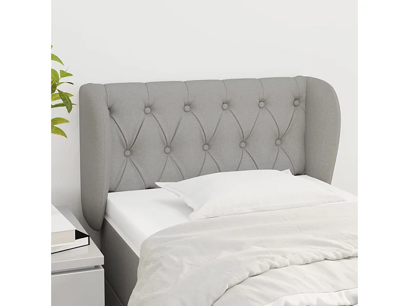 Tête de lit avec oreilles Gris clair 83x23x78/88 cm Tissu