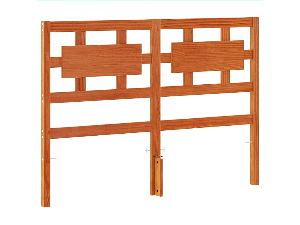 Cabecero de cama madera maciza de pino marrón cera 135 cm