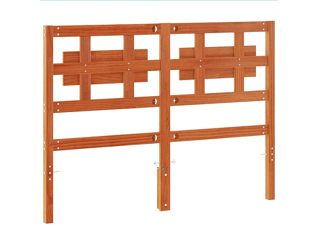 Cabecero de cama madera maciza de pino marrón cera 135 cm