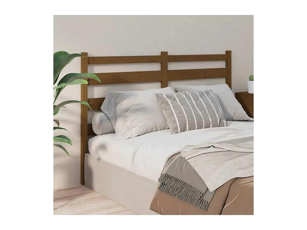 Tête de lit Marron miel 166x4x100 cm Bois massif de pin