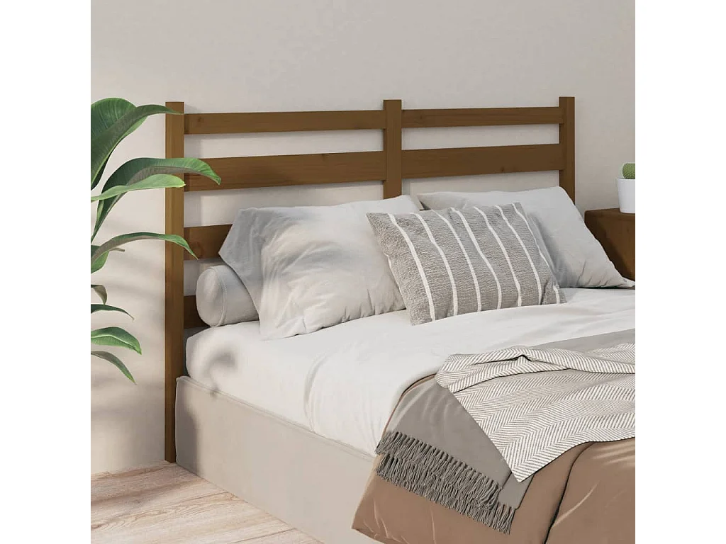 Cabeceira de cama 166x4x100 cm pinho maciço castanho mel