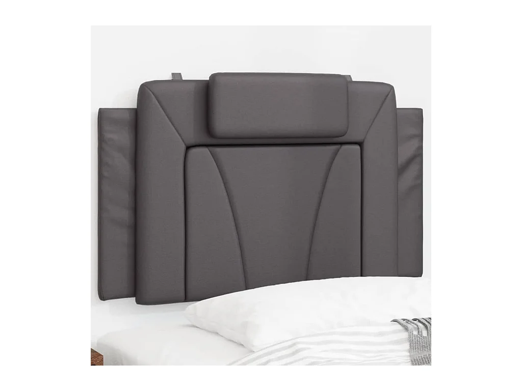 Tête de lit coussin gris 80 cm similicuir
