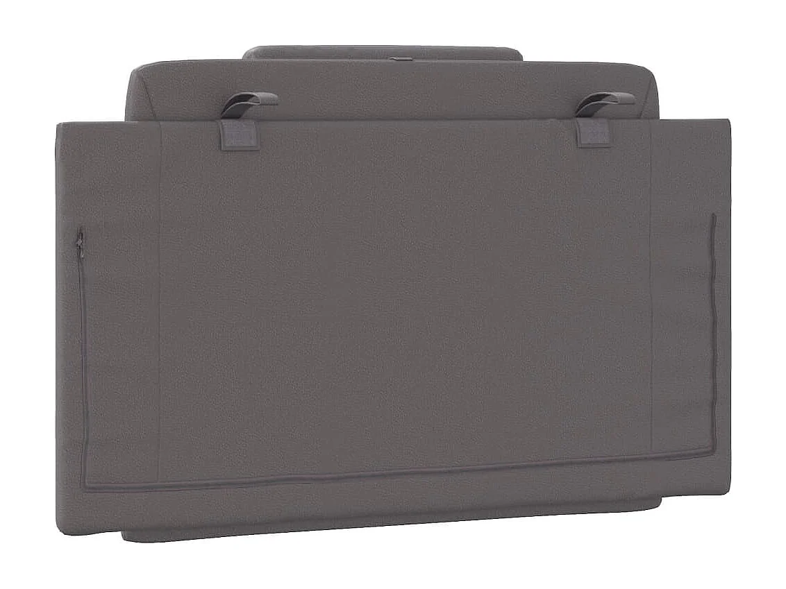 Cabecero de cama acolchado cuero sintético gris 80 cm