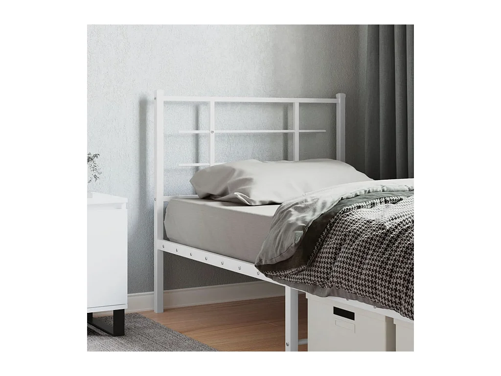 Hoofdbord 100 cm metaal wit