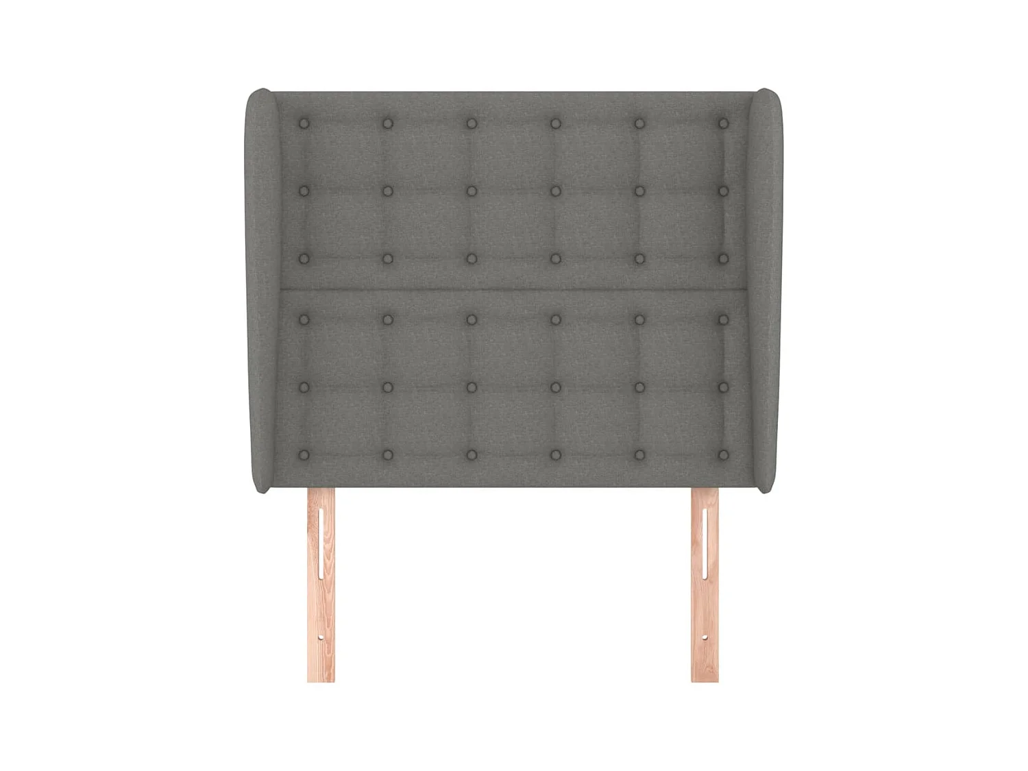 Cabecero con orejas de tela gris oscuro 103x23x118/128 cm