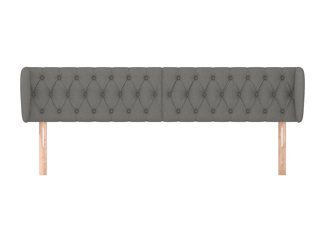 Tête de lit avec oreilles Gris foncé 203x23x78/88 cm Tissu