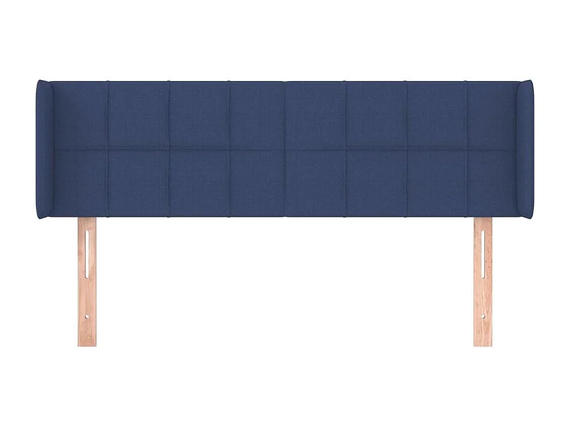 Cabeceira de cama c/ abas tecido 147x16x78/88 cm azul