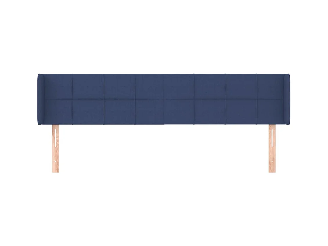Tête de lit avec oreilles Bleu 203x16x78/88 cm Tissu