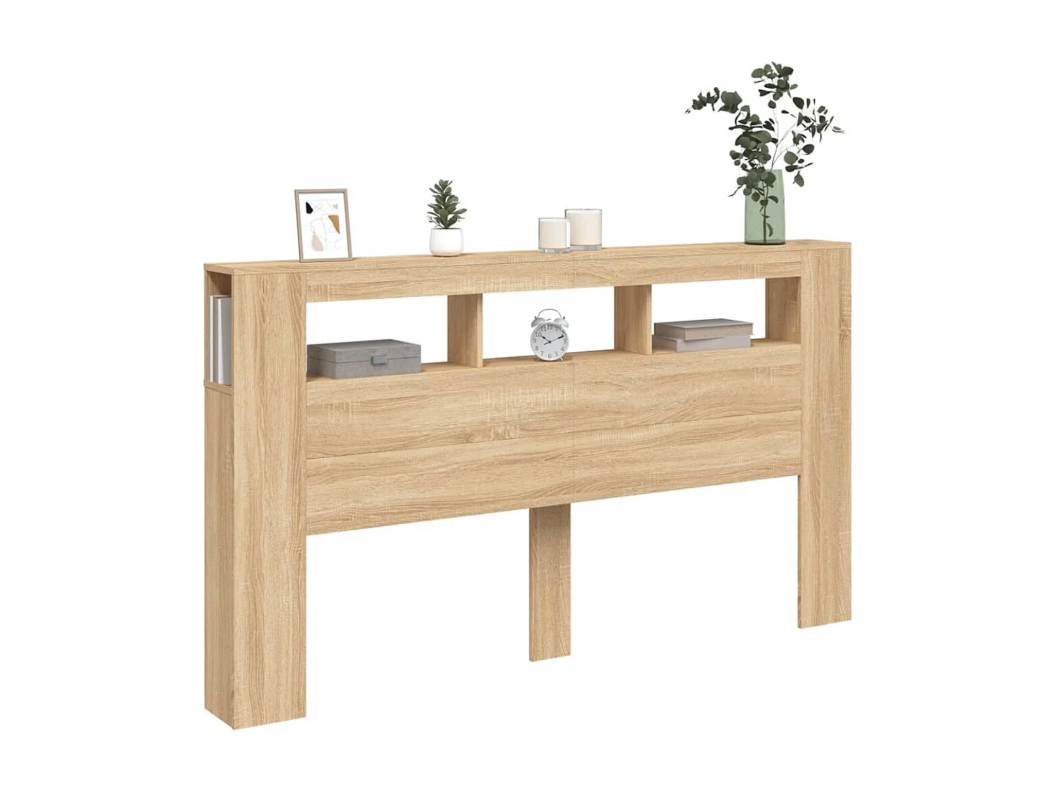 Tête de lit à LED chêne sonoma 180x18,5x103,5cm bois ingénierie