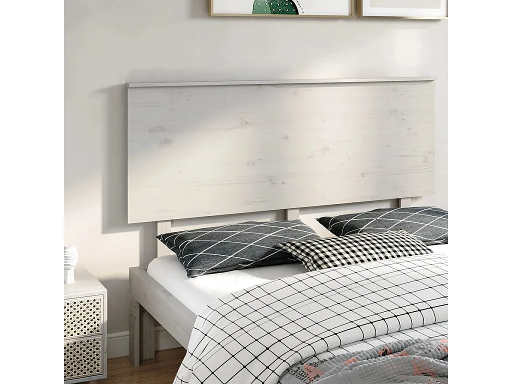 Tête de lit Blanc 154x6x82,5 cm Bois massif de pin