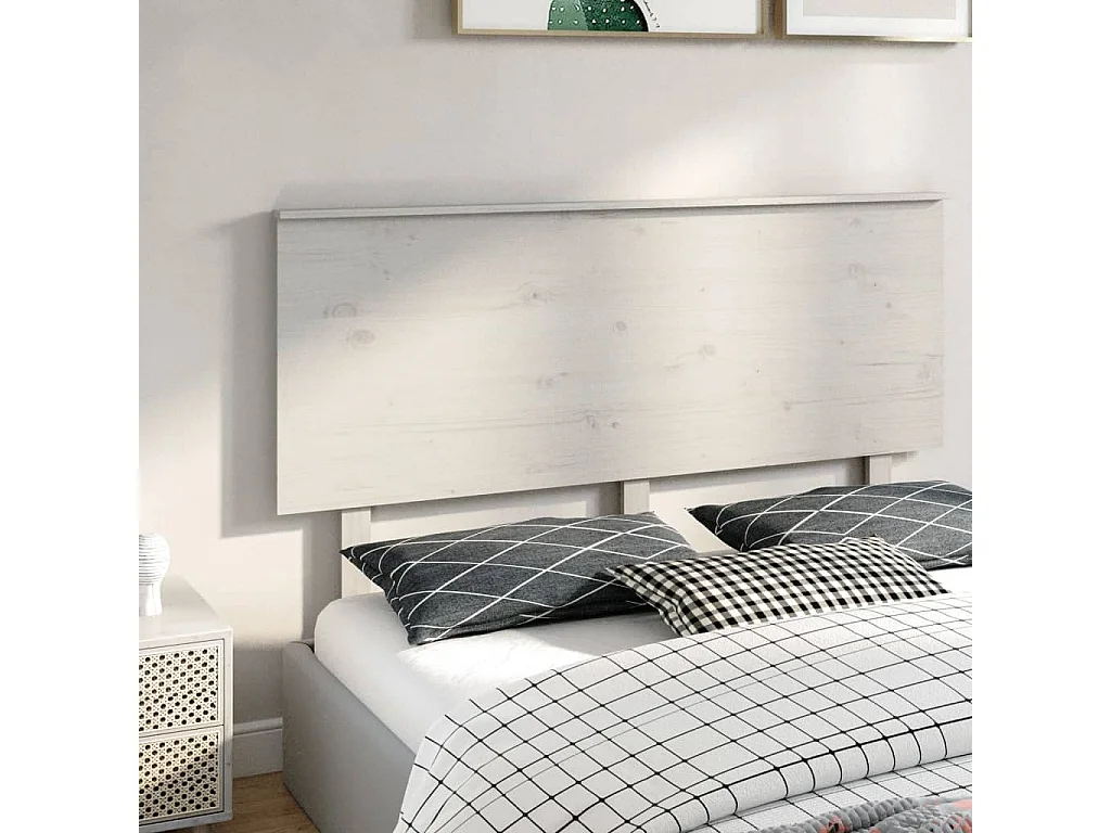 Tête de lit Blanc 154x6x82,5 cm Bois massif de pin