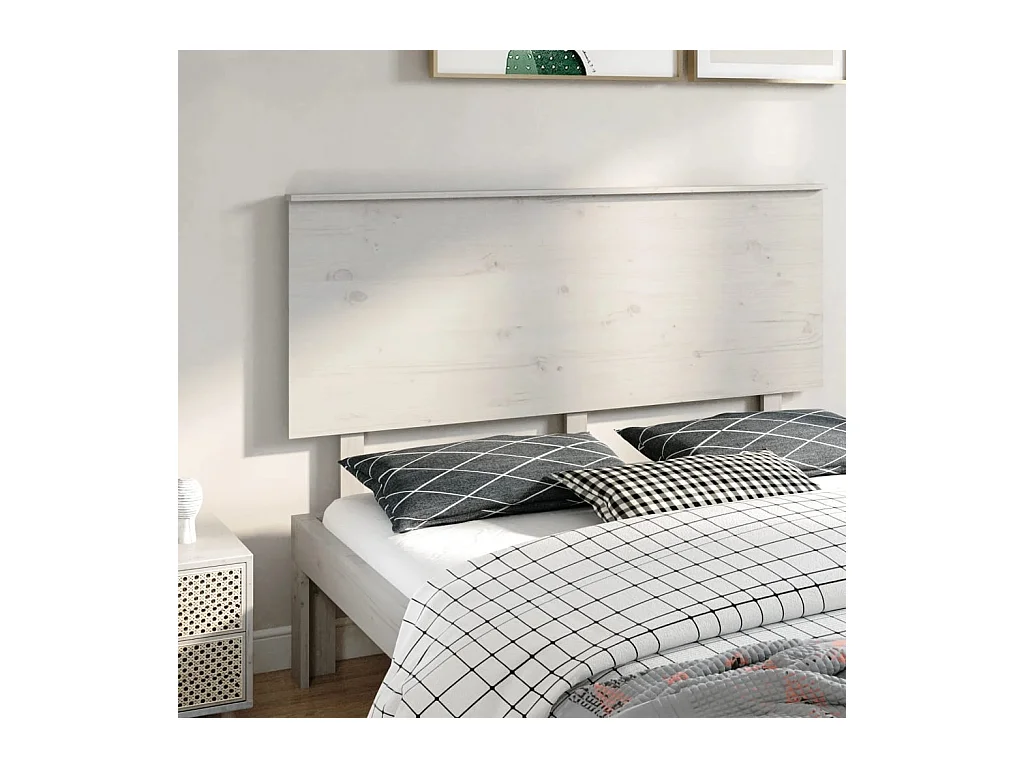 Tête de lit Blanc 154x6x82,5 cm Bois massif de pin