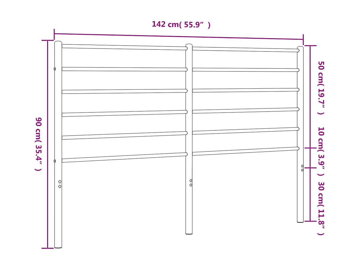 Cabecero de metal negro 135 cm