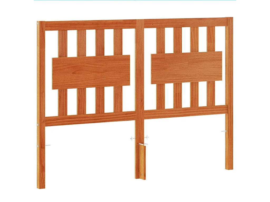 Cabecero de cama madera maciza de pino marrón cera 135 cm
