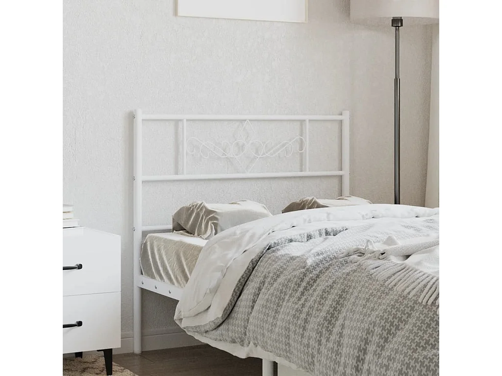 Cabeceira de cama 90 cm metal branco