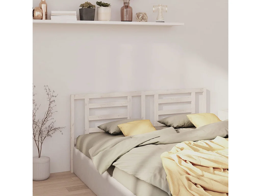Cabeceira de cama 156x4x100 cm pinho maciço branco