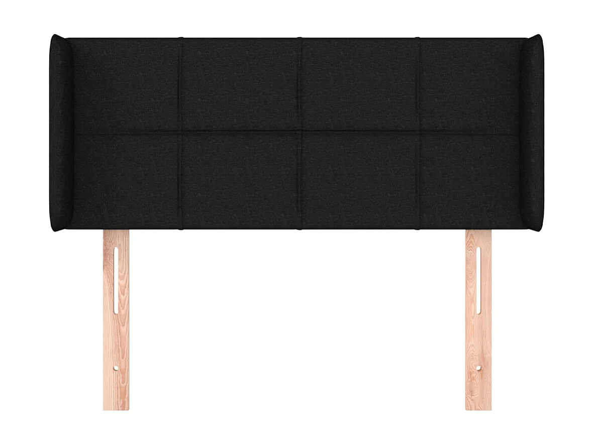 Tête de lit avec oreilles Noir 93x16x78/88 cm Tissu