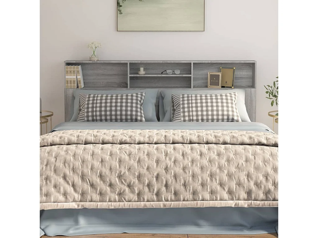 Armoire de tête de lit Sonoma gris 200x19x103,5 cm