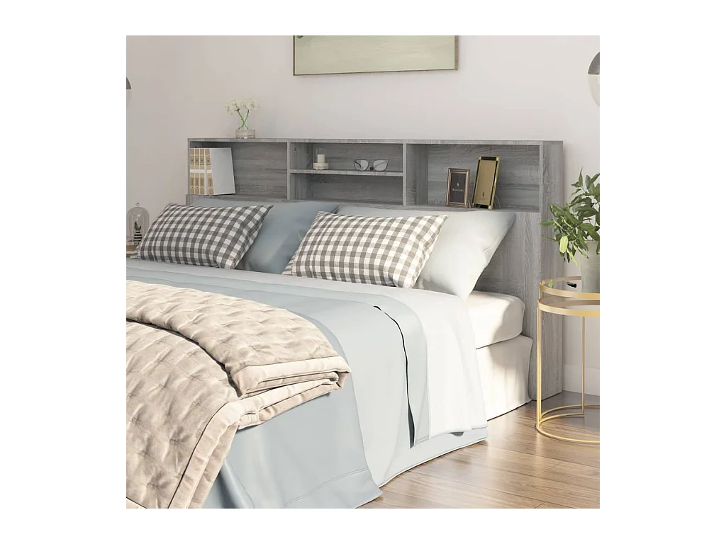 Armoire de tête de lit Sonoma gris 200x19x103,5 cm