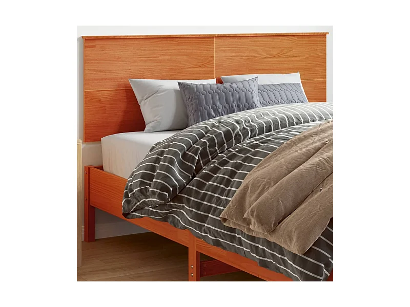 Cabecero de cama madera maciza de pino marrón cera 160 cm
