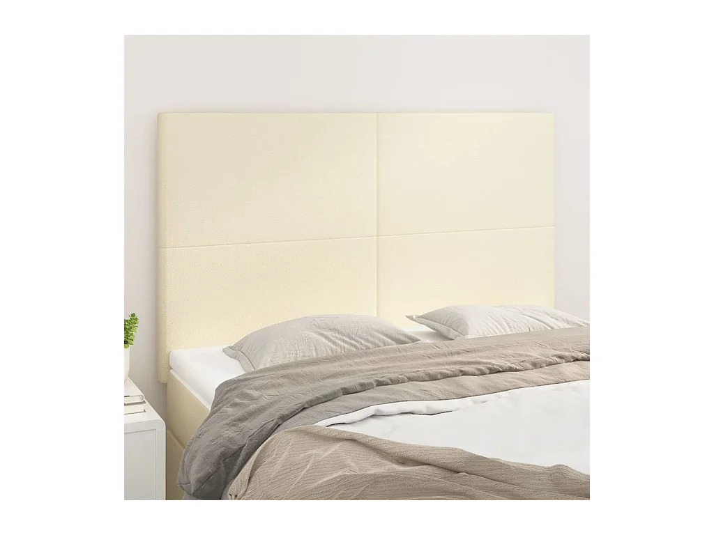 Tête de lit 4 pièces Crème 72x5x78/88 cm Similicuir