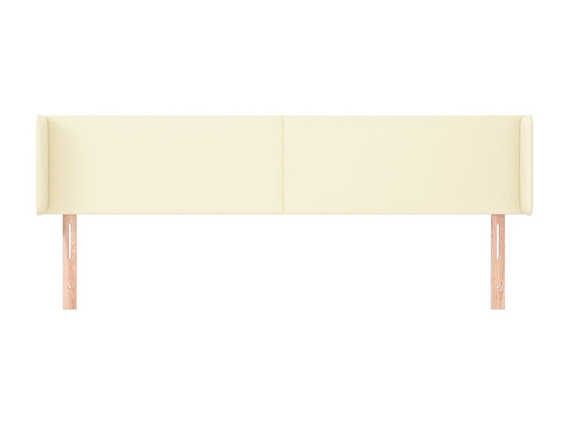 Cabecero de cuero sintético color crema 183x16x78/88 cm