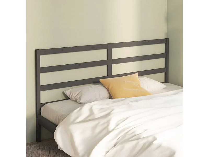 Tête de lit Gris 206x4x100 cm Bois massif de pin