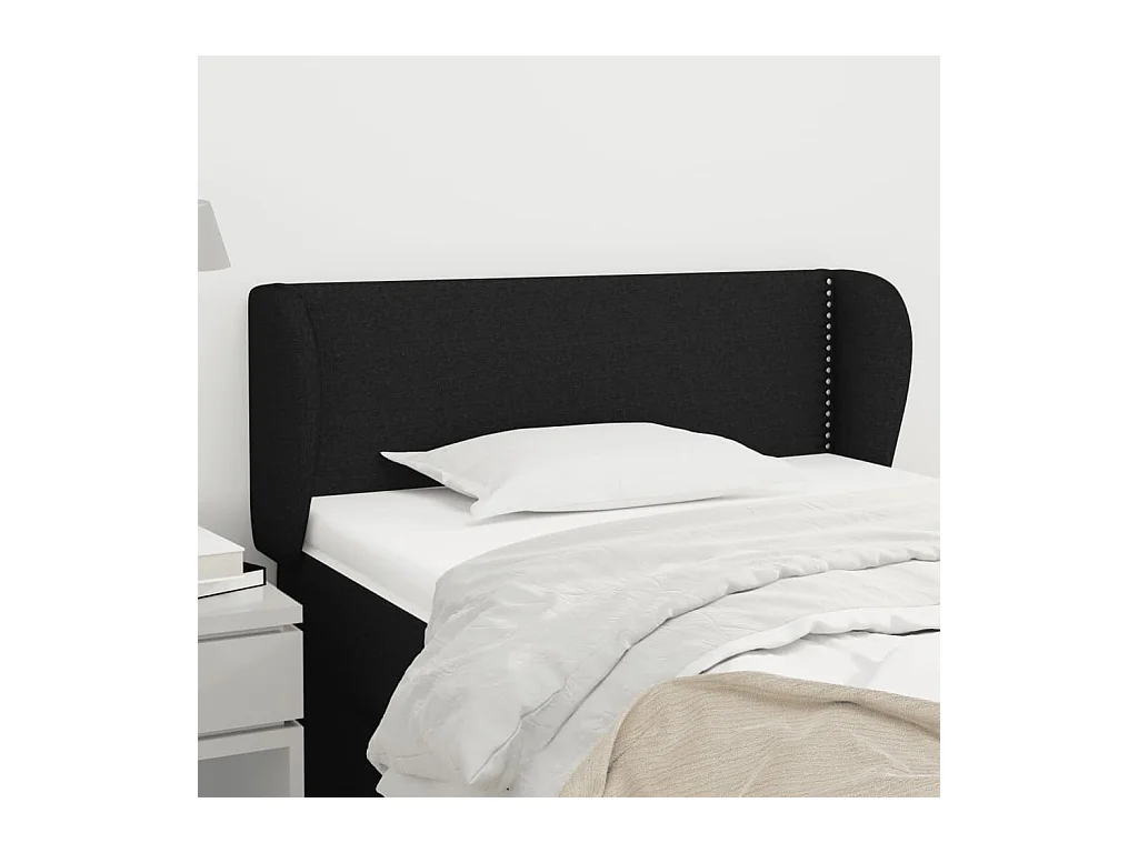 Tête de lit avec oreilles Noir 83x23x78/88 cm Tissu