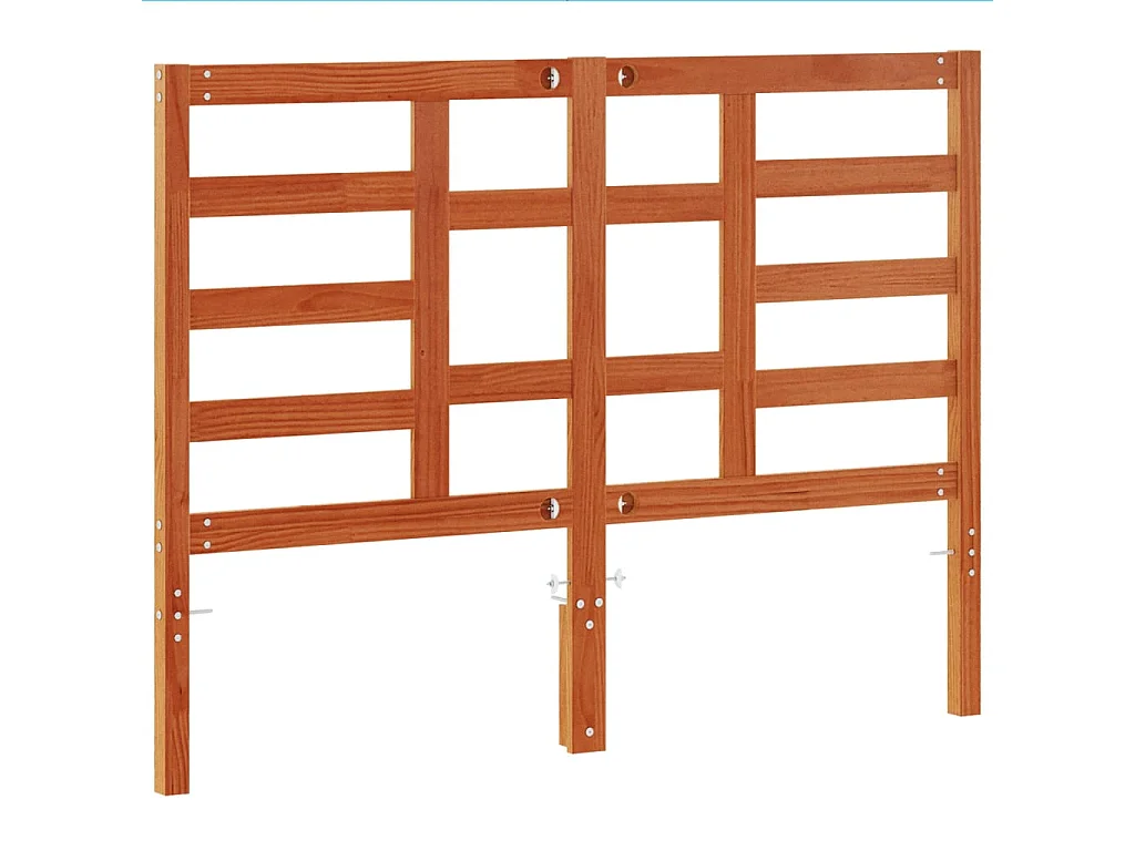 Cabecero de cama madera maciza de pino marrón cera 135 cm