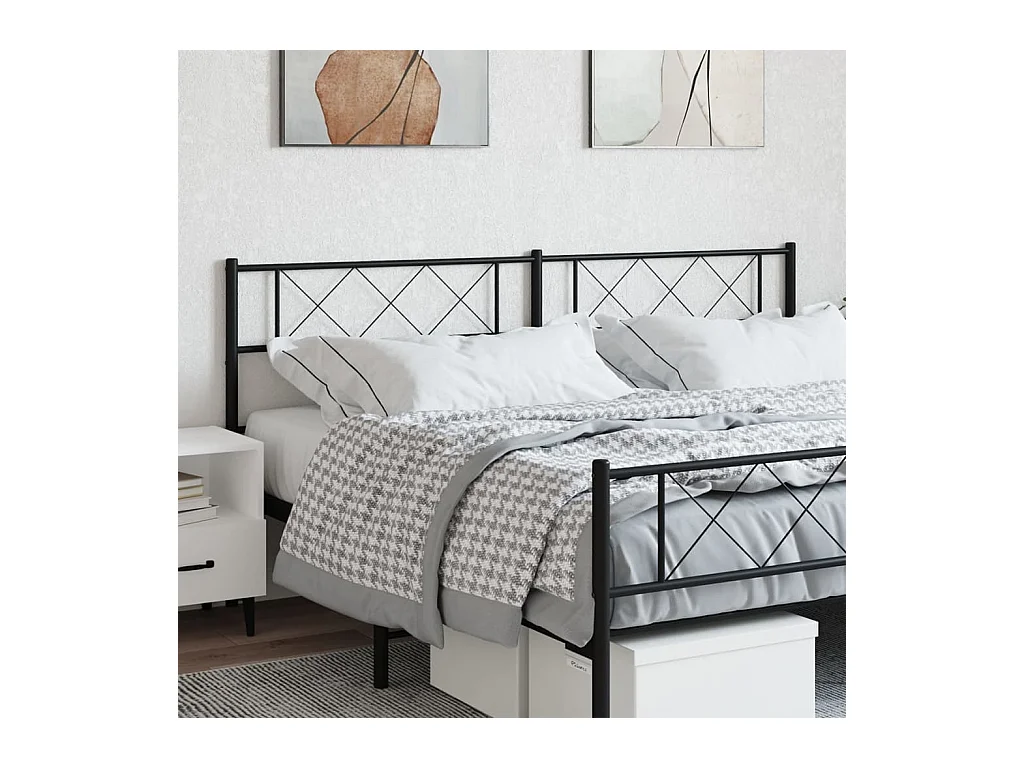 Tête de lit métal noir 180 cm