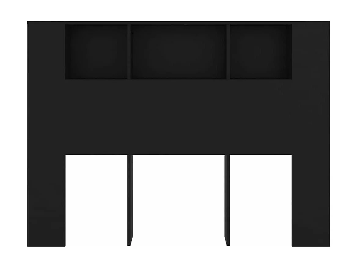 Armoire de tête de lit Noir 140x18,5x104,5 cm