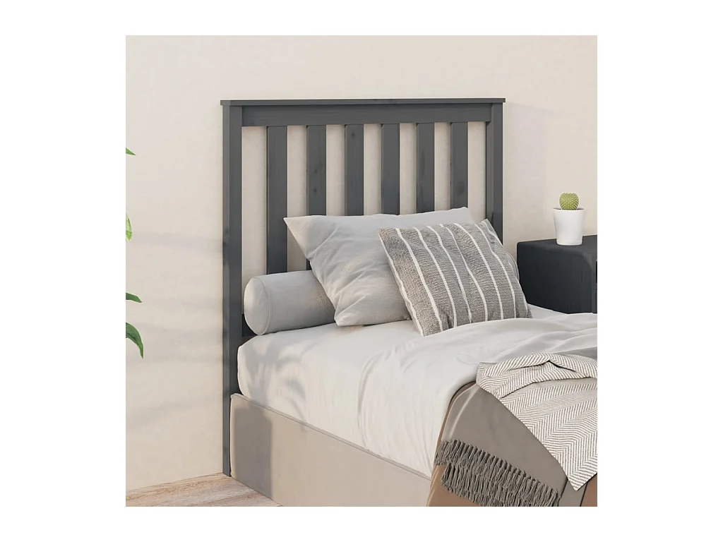 Tête de lit Gris 96x6x101 cm Bois massif de pin