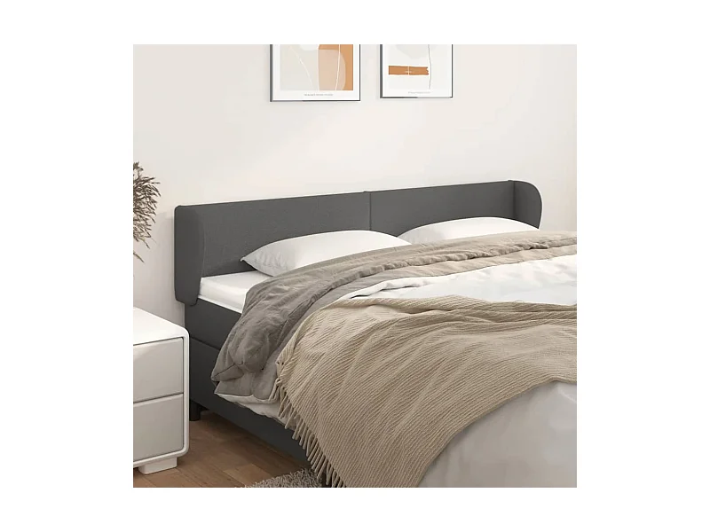 Tête de lit avec oreilles Gris 163x23x78/88 cm Similicuir