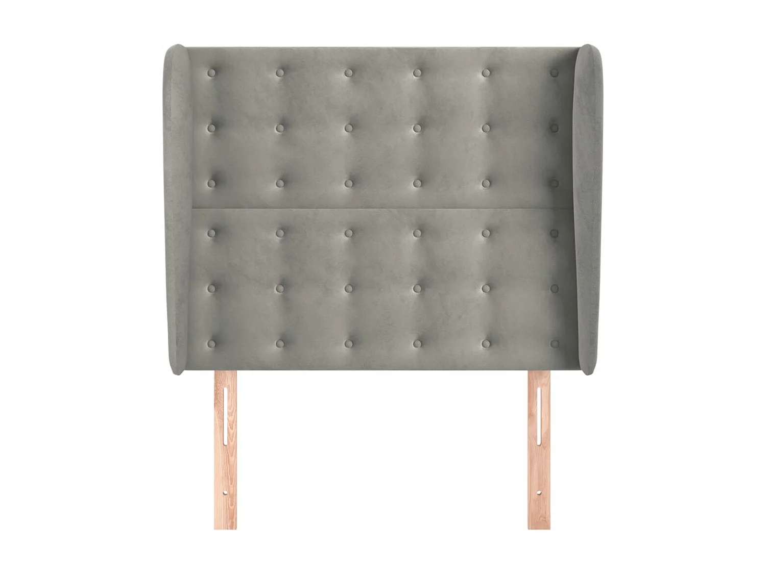 Hoofdbord met randen 83x23x118/128 cm fluweel lichtgrijs