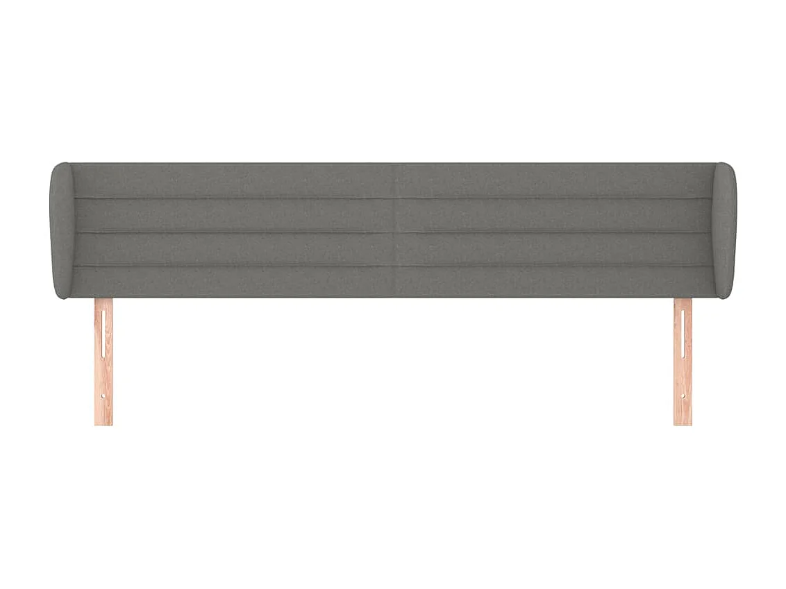 Tête de lit avec oreilles Gris foncé 203x23x78/88 cm Tissu