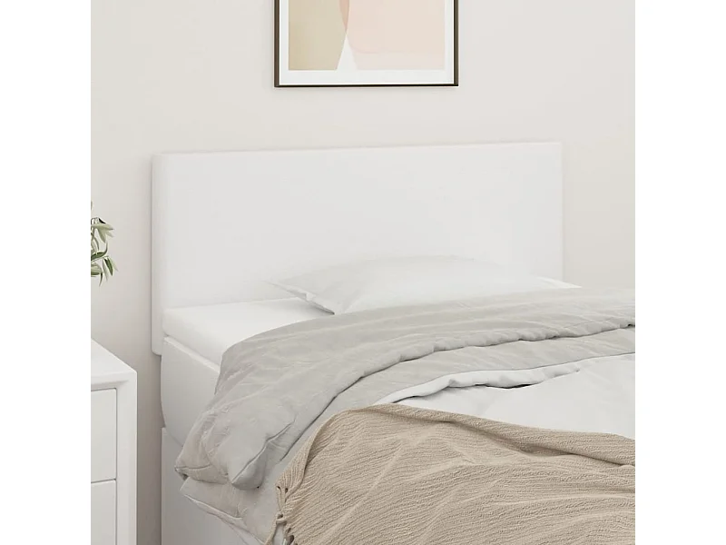Cabeceira de cama couro artificial 90x5x78/88 cm branco